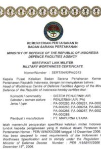 sertifikat kelaikan militer